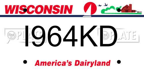 I964KD Wisconsin License Plate