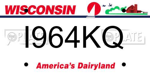 I964KQ Wisconsin License Plate