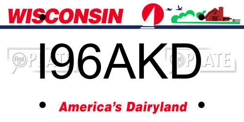 I96AKD Wisconsin License Plate