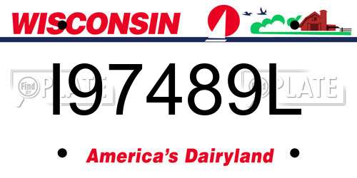 I97489L Wisconsin License Plate
