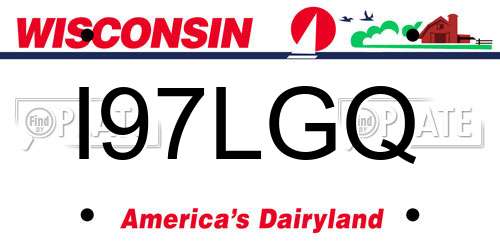 I97LGQ Wisconsin License Plate