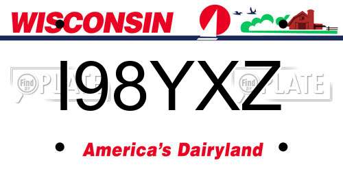 I98YXZ Wisconsin License Plate