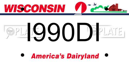 I990DI Wisconsin License Plate