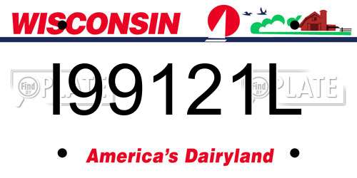 I99121L Wisconsin License Plate