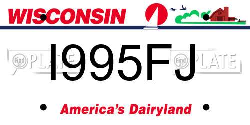 I995FJ Wisconsin License Plate