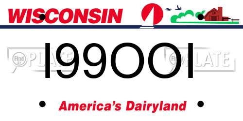 I99OOI Wisconsin License Plate