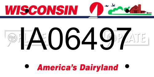 IA06497 Wisconsin License Plate