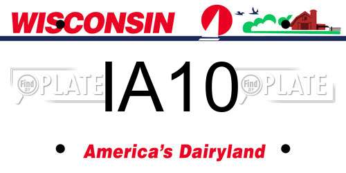 IA10 Wisconsin License Plate