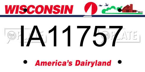 IA11757 Wisconsin License Plate