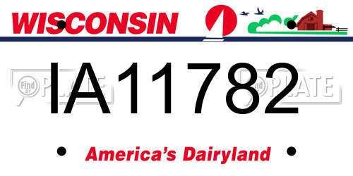 IA11782 Wisconsin License Plate