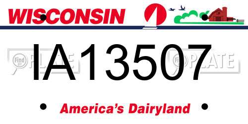 IA13507 Wisconsin License Plate