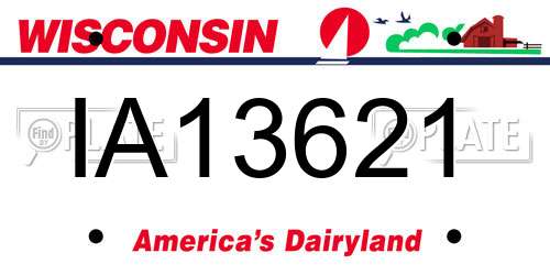 IA13621 Wisconsin License Plate