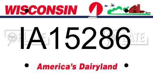 IA15286 Wisconsin License Plate