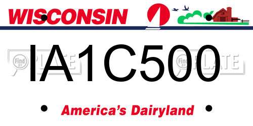 IA1C500 Wisconsin License Plate