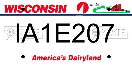 IA1E207 Wisconsin License Plate