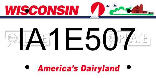 IA1E507 Wisconsin License Plate