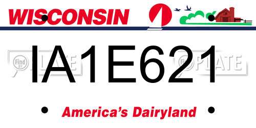 IA1E621 Wisconsin License Plate