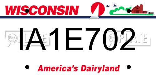 IA1E702 Wisconsin License Plate