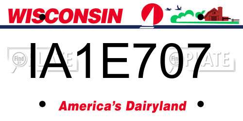 IA1E707 Wisconsin License Plate