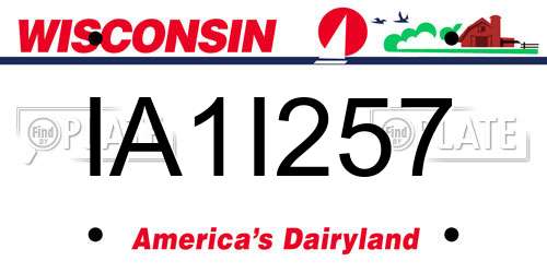 IA1I257 Wisconsin License Plate