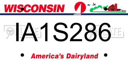 IA1S286 Wisconsin License Plate