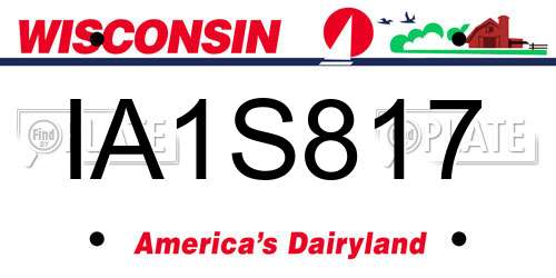 IA1S817 Wisconsin License Plate