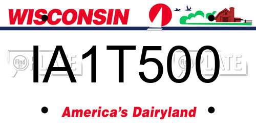 IA1T500 Wisconsin License Plate