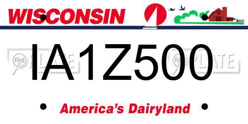 IA1Z500 Wisconsin License Plate