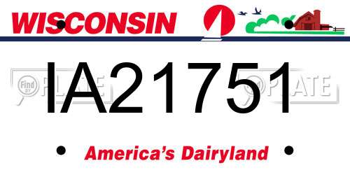 IA21751 Wisconsin License Plate