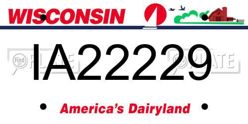 IA22229 Wisconsin License Plate