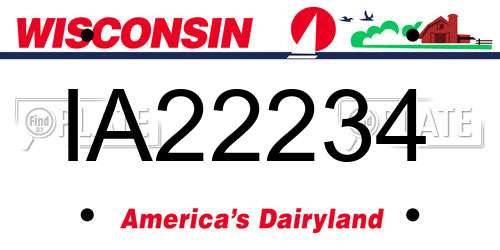 IA22234 Wisconsin License Plate