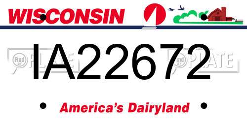IA22672 Wisconsin License Plate