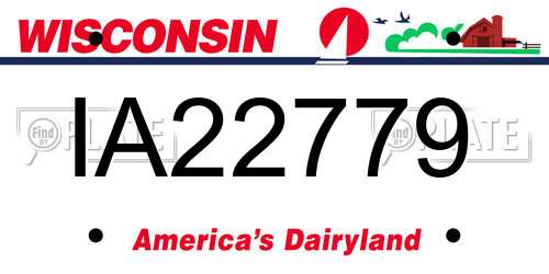 IA22779 Wisconsin License Plate