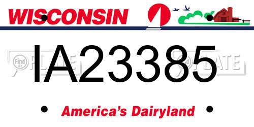 IA23385 Wisconsin License Plate