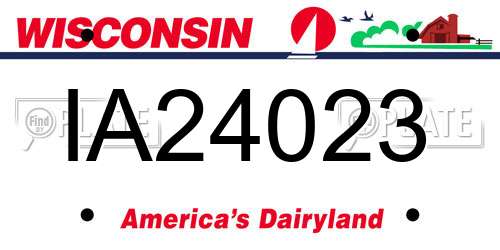IA24023 Wisconsin License Plate