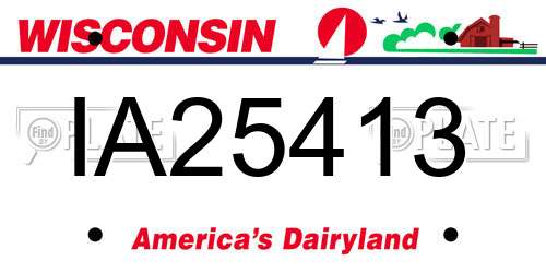 IA25413 Wisconsin License Plate