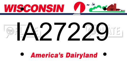 IA27229 Wisconsin License Plate