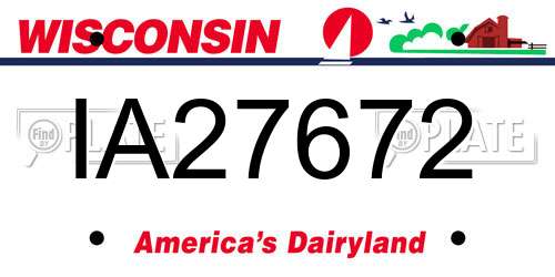 IA27672 Wisconsin License Plate