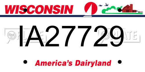 IA27729 Wisconsin License Plate