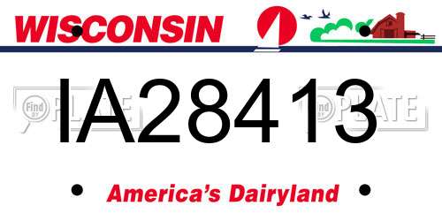 IA28413 Wisconsin License Plate