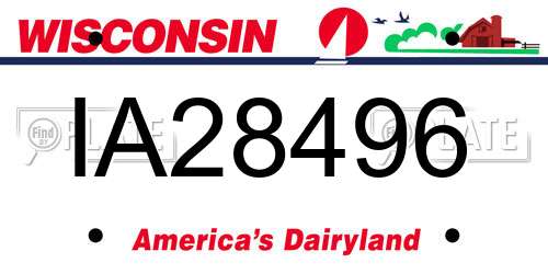 IA28496 Wisconsin License Plate