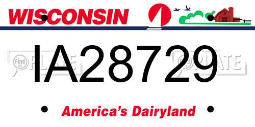 IA28729 Wisconsin License Plate