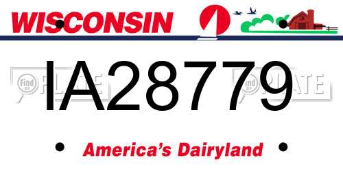 IA28779 Wisconsin License Plate