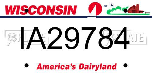 IA29784 Wisconsin License Plate