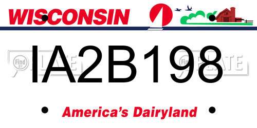 IA2B198 Wisconsin License Plate