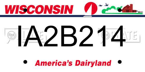 IA2B214 Wisconsin License Plate