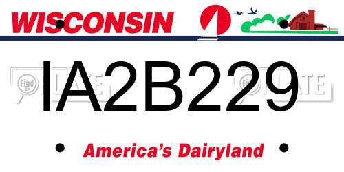 IA2B229 Wisconsin License Plate