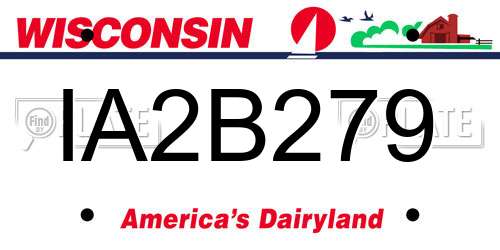 IA2B279 Wisconsin License Plate