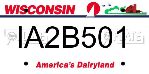 IA2B501 Wisconsin License Plate