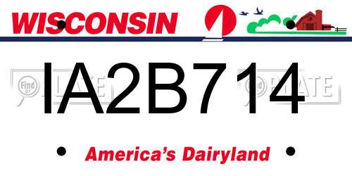 IA2B714 Wisconsin License Plate
